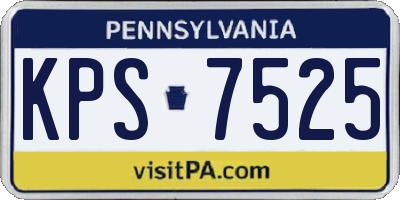 PA license plate KPS7525
