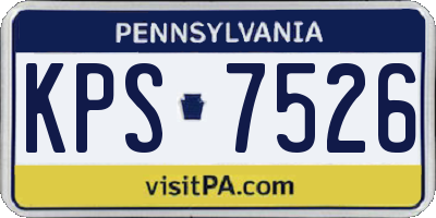 PA license plate KPS7526
