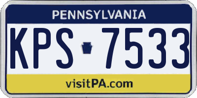 PA license plate KPS7533