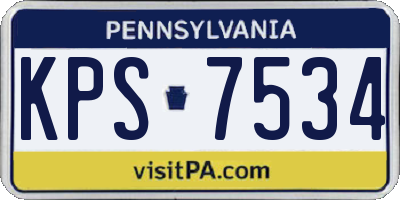 PA license plate KPS7534