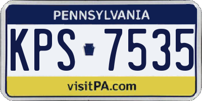 PA license plate KPS7535