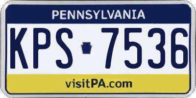 PA license plate KPS7536