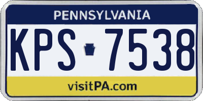 PA license plate KPS7538
