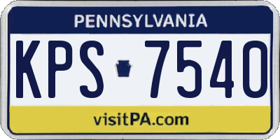 PA license plate KPS7540