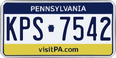 PA license plate KPS7542