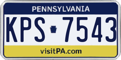 PA license plate KPS7543