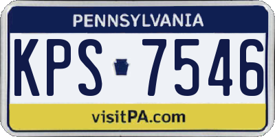 PA license plate KPS7546