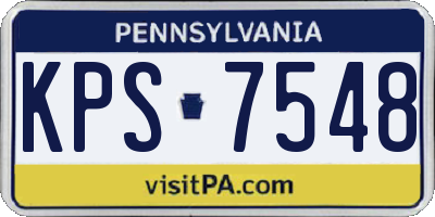 PA license plate KPS7548