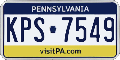 PA license plate KPS7549