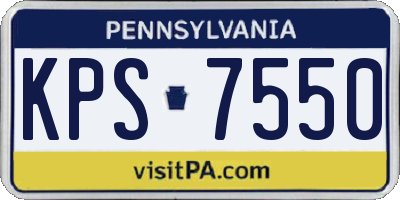 PA license plate KPS7550