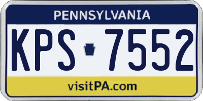 PA license plate KPS7552