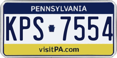 PA license plate KPS7554