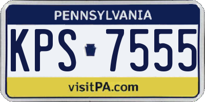PA license plate KPS7555