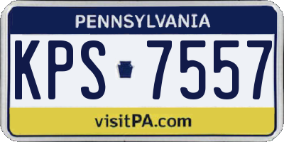 PA license plate KPS7557