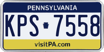 PA license plate KPS7558