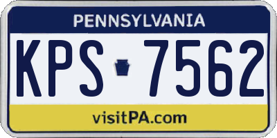 PA license plate KPS7562