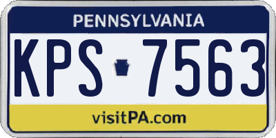 PA license plate KPS7563