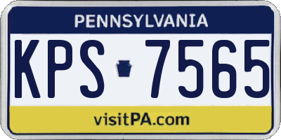 PA license plate KPS7565