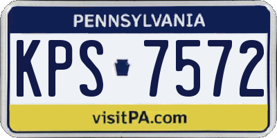 PA license plate KPS7572