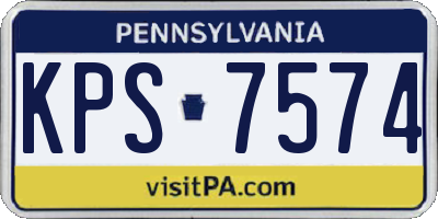 PA license plate KPS7574