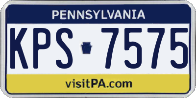 PA license plate KPS7575