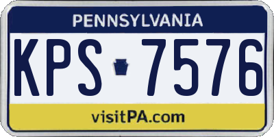 PA license plate KPS7576