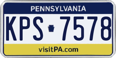 PA license plate KPS7578