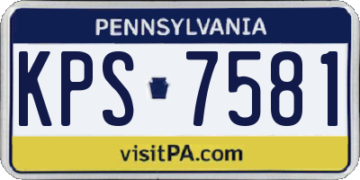 PA license plate KPS7581