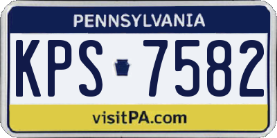 PA license plate KPS7582