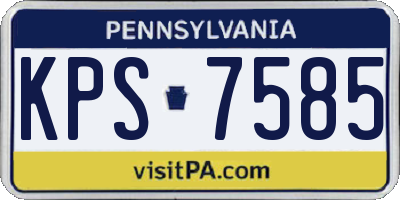 PA license plate KPS7585