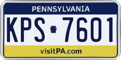 PA license plate KPS7601