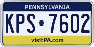 PA license plate KPS7602