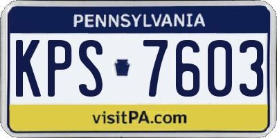 PA license plate KPS7603