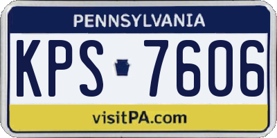 PA license plate KPS7606