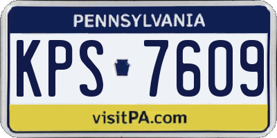 PA license plate KPS7609