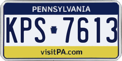 PA license plate KPS7613