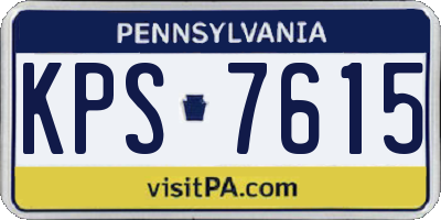 PA license plate KPS7615