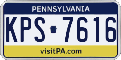 PA license plate KPS7616