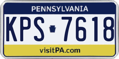 PA license plate KPS7618