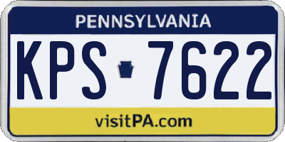 PA license plate KPS7622