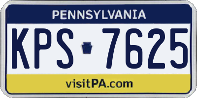 PA license plate KPS7625