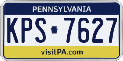 PA license plate KPS7627