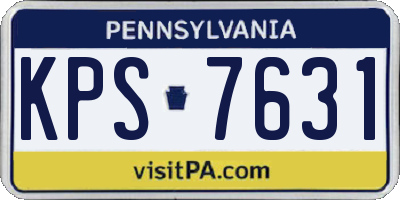 PA license plate KPS7631