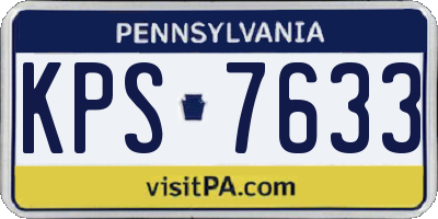 PA license plate KPS7633