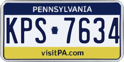 PA license plate KPS7634