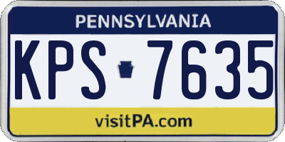 PA license plate KPS7635