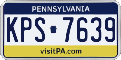 PA license plate KPS7639