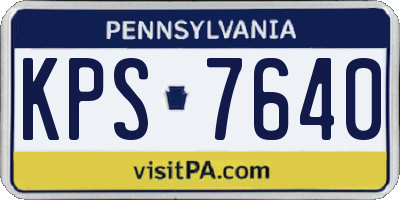PA license plate KPS7640
