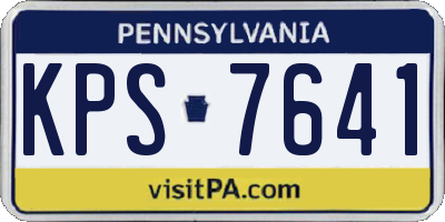 PA license plate KPS7641