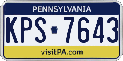 PA license plate KPS7643